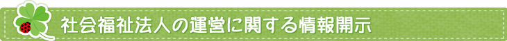 社会福祉法人の運営に関する情報開示